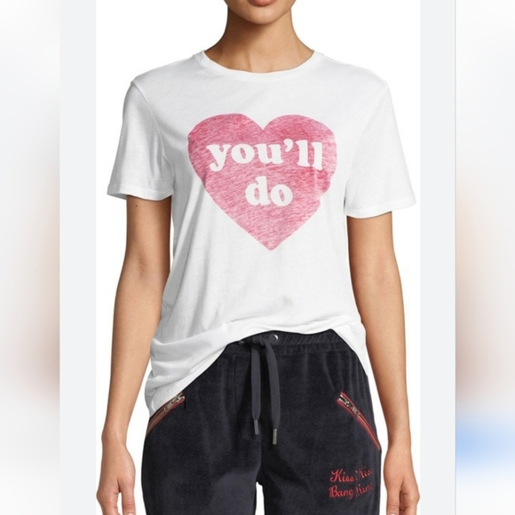 Zoe Karssen “You’ll Do” White Tshirt w/ Red Heart Design Size XSmall - Picture 1 of 10